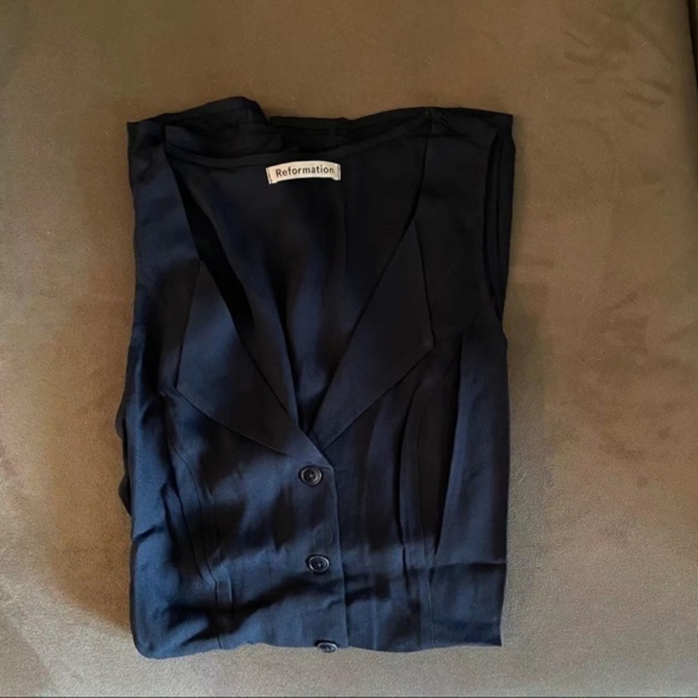 Reformation Rilynn Dress in Navy *NEW* - Picture 4 of 5